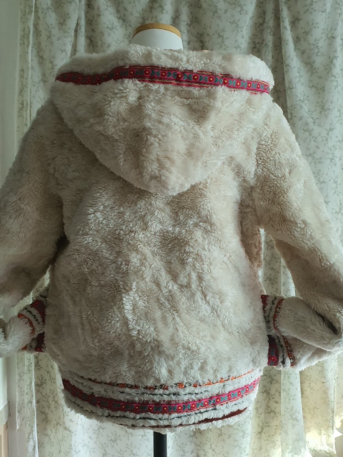 [갸루] 뽀글이 후드 집업 자켓 크림색 네코쨩 후드집업 상품이미지5