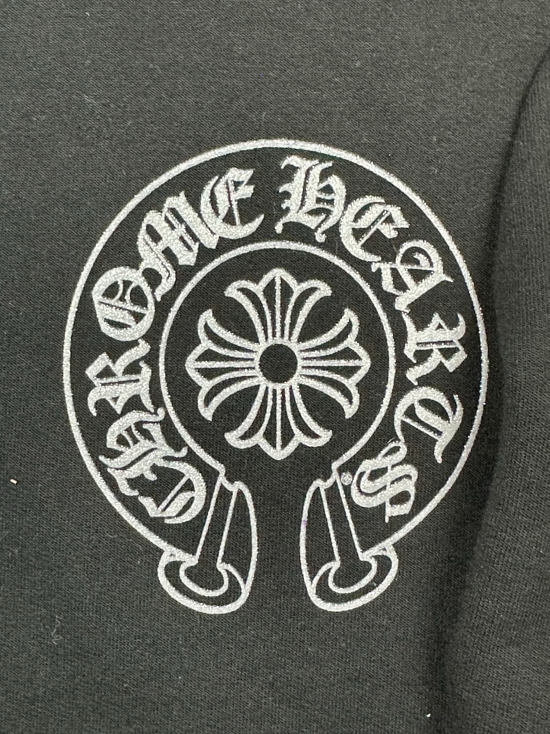 [M] 정품 크롬하츠 실버 글리터 홀스슈 후드 블랙 상품이미지5