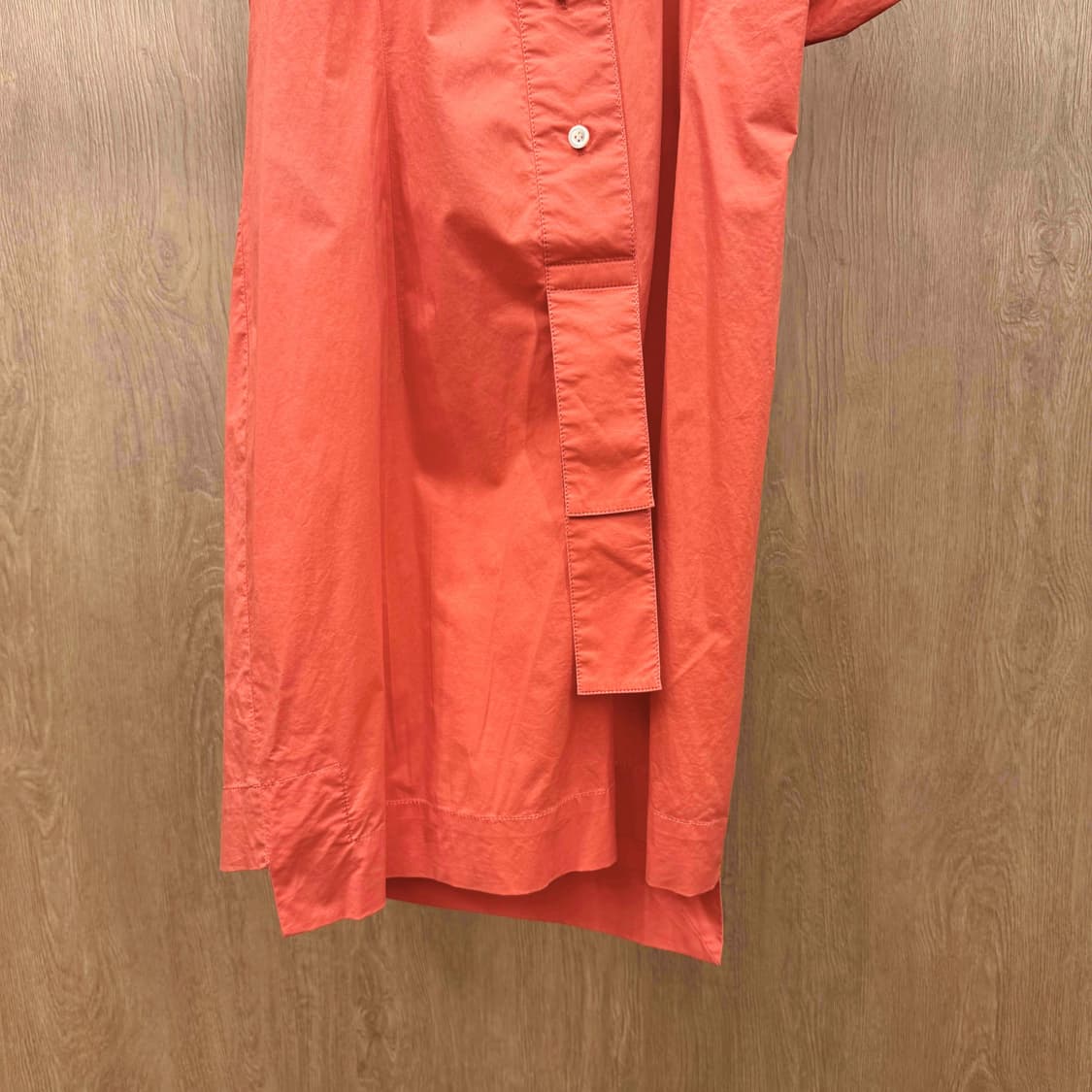 비비안웨스트우드 자수 로고 셔츠 원피스 퍼프소매 스트랩 디테일 레드 상품이미지5