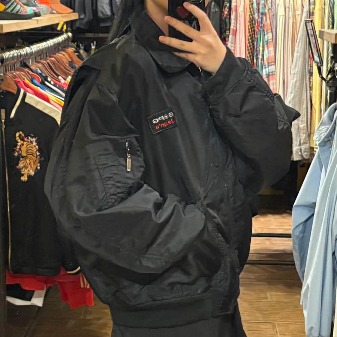 [HI] EPG Jeans 오버핏 점퍼 블랙 상품이미지4