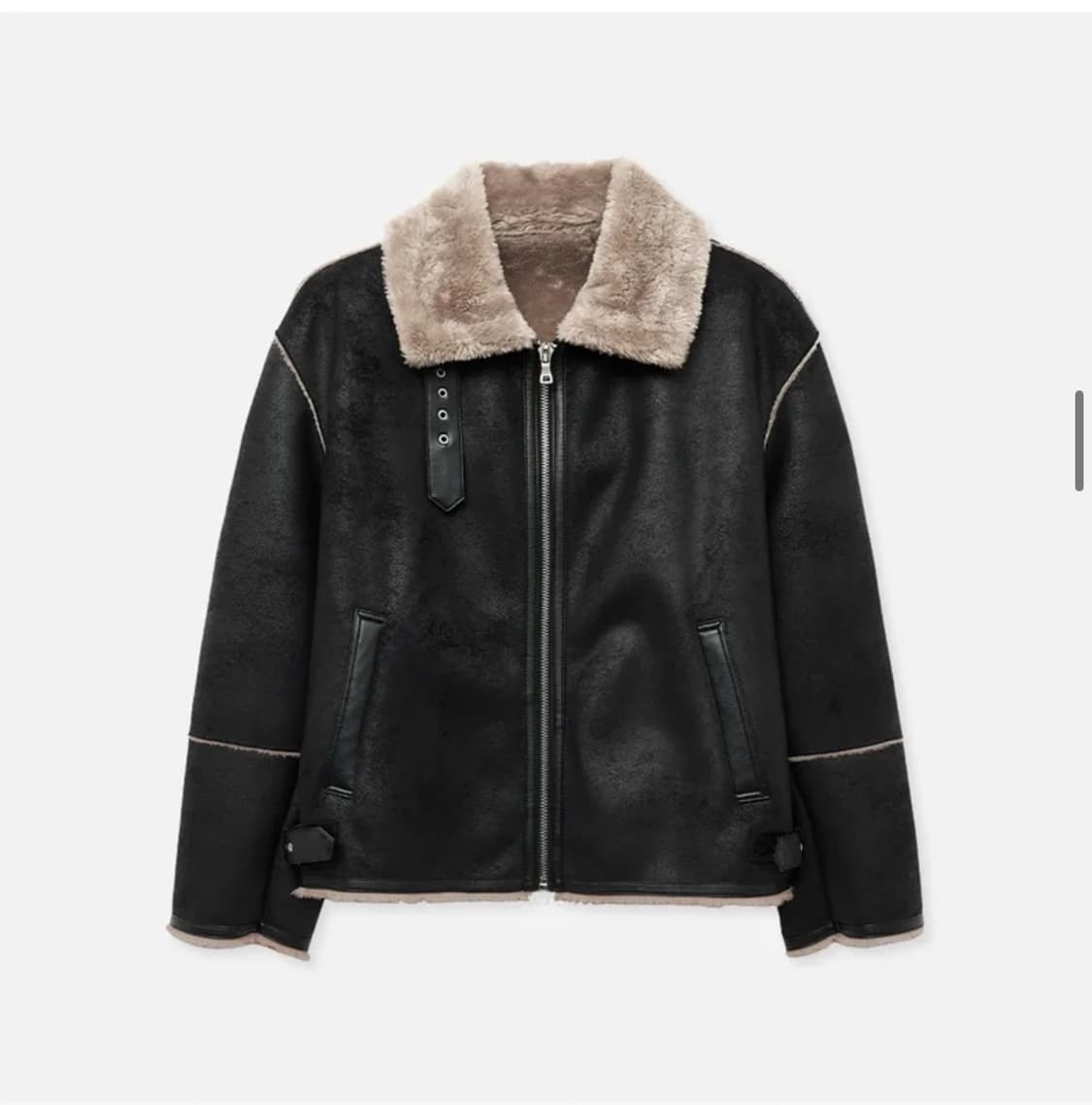 (새상품) (M)드로우핏 오버사이즈 스웨이드 라인 무스탕 자켓 상품이미지7