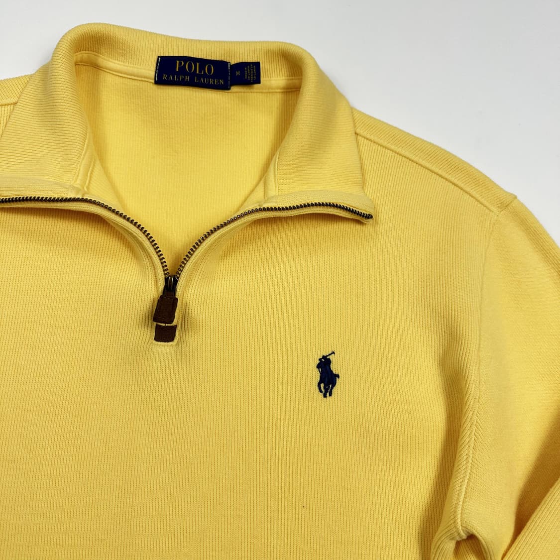 폴로 랄프로렌 포니 머스타드 반집업 니트 (M) 상품이미지3