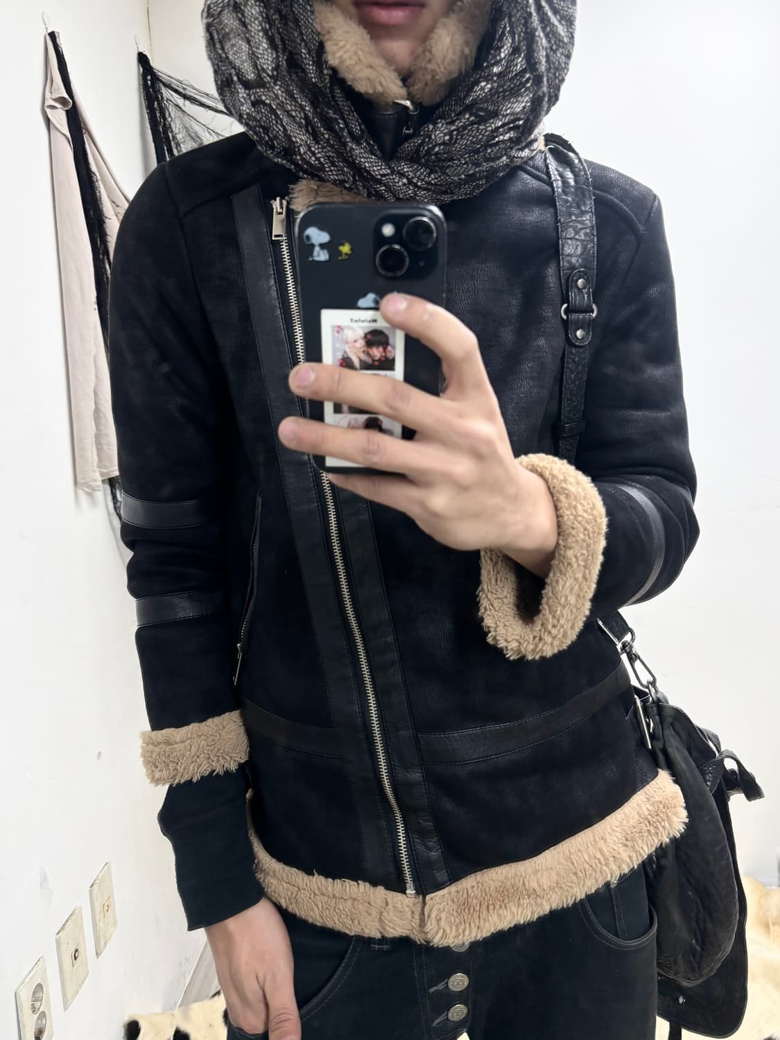 Black Washed Fur Trimming Buckle Mustang 상품이미지3