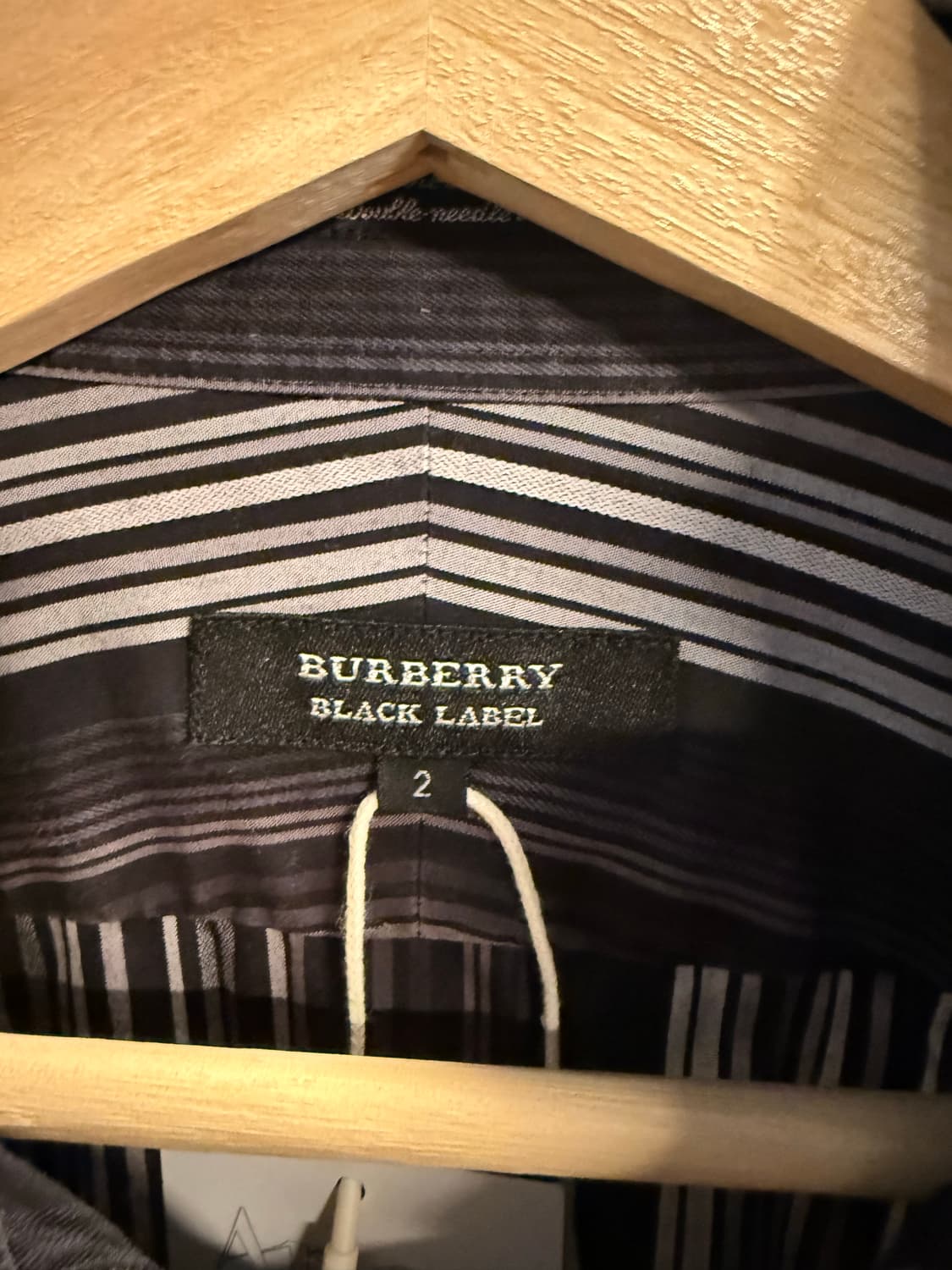 2 버버리BURBERRY 블랙라벨 스트라이프 셔츠 블랙 상품이미지5