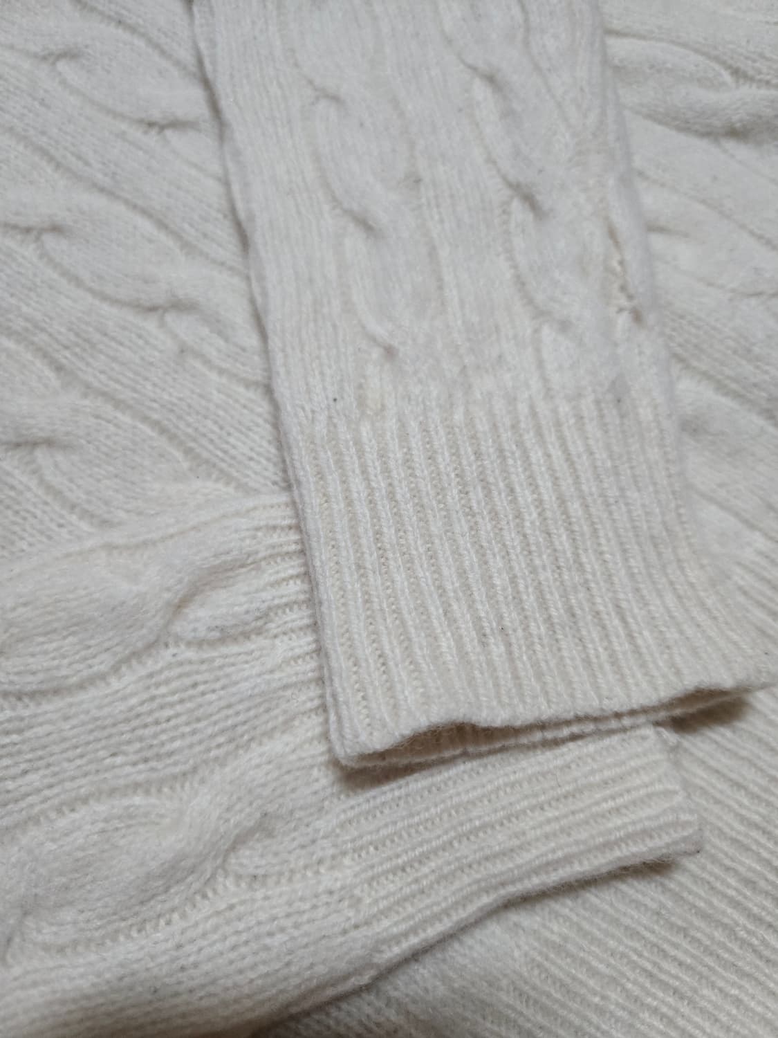 폴로 랄프로렌 여성 울,캐시미어 케이블 아이보리 니트 상품이미지5