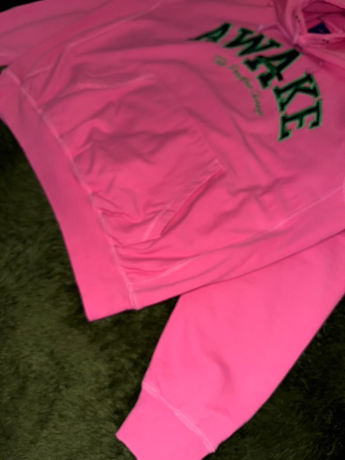 [L] Awake NY 어웨이크 뉴욕 아플리케 로고 후디 핑크 상품이미지5