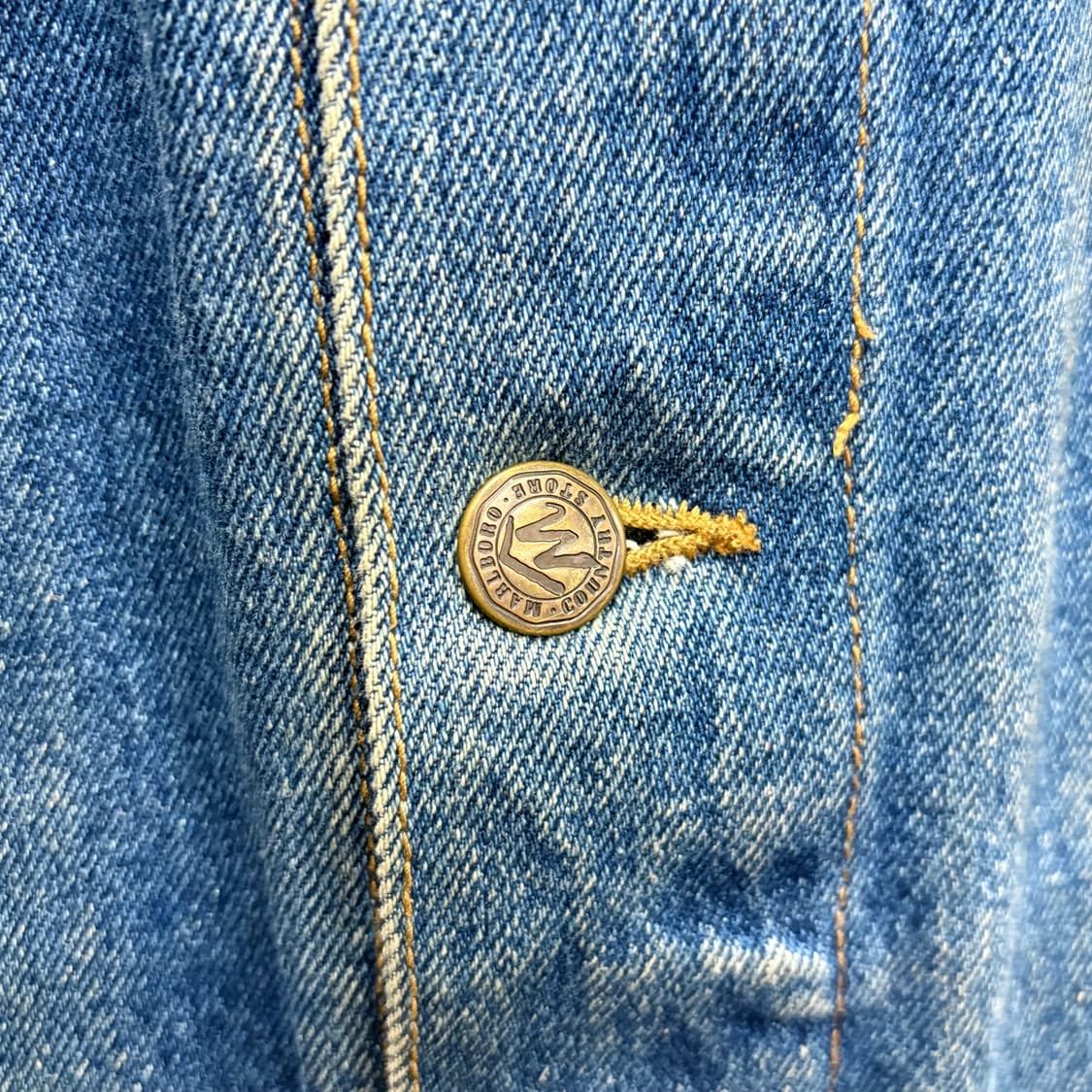 (M) 90s 말보로 레더넥 데님 자켓 상품이미지5