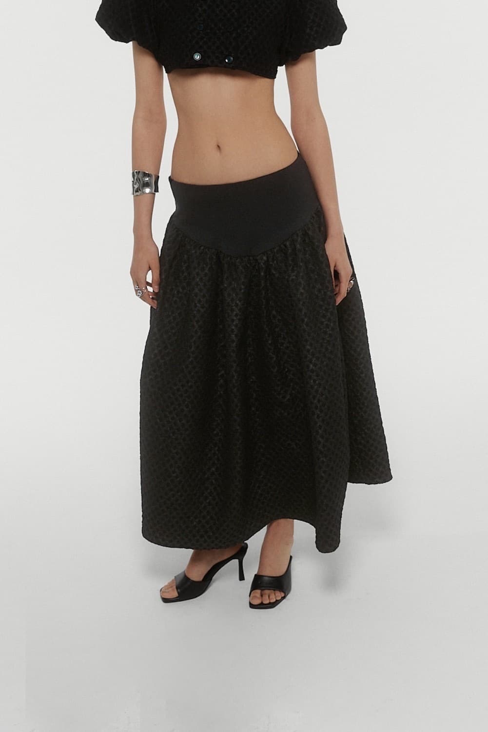Kanari LOW WAIST LONG SKIRT -BLACK- 상품이미지2