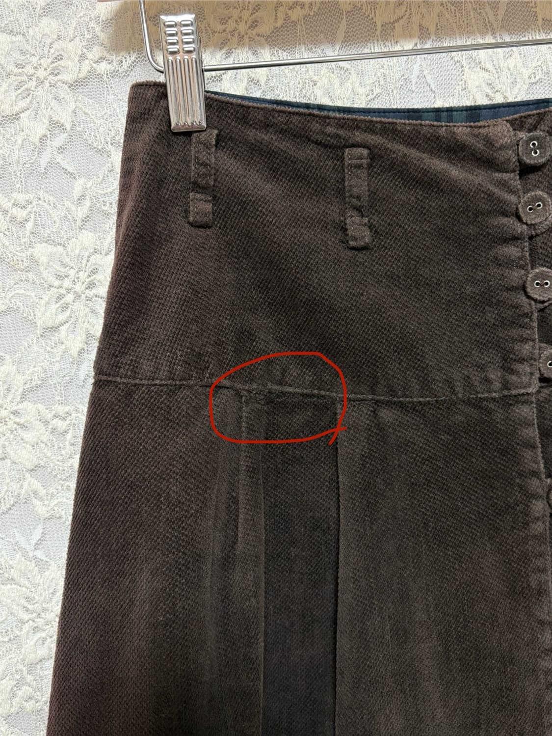 브라운 코듀로이 스커트 상품이미지8