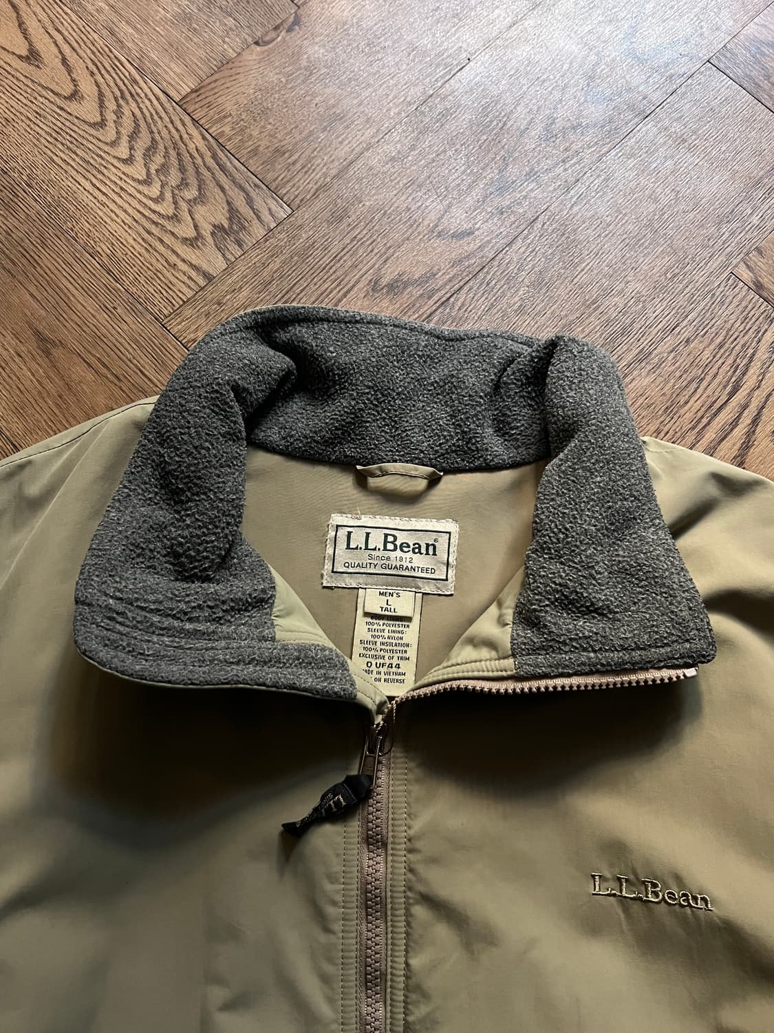 [L]엘엘빈 USA 플리스 라이닝 베이지 웜업 자켓 상품이미지2