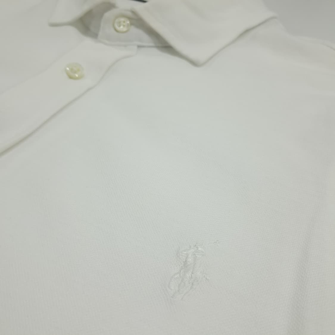 Co790 2XL 폴로 랄프로렌 화이트 메쉬 긴팔 셔츠 남방 상품이미지5