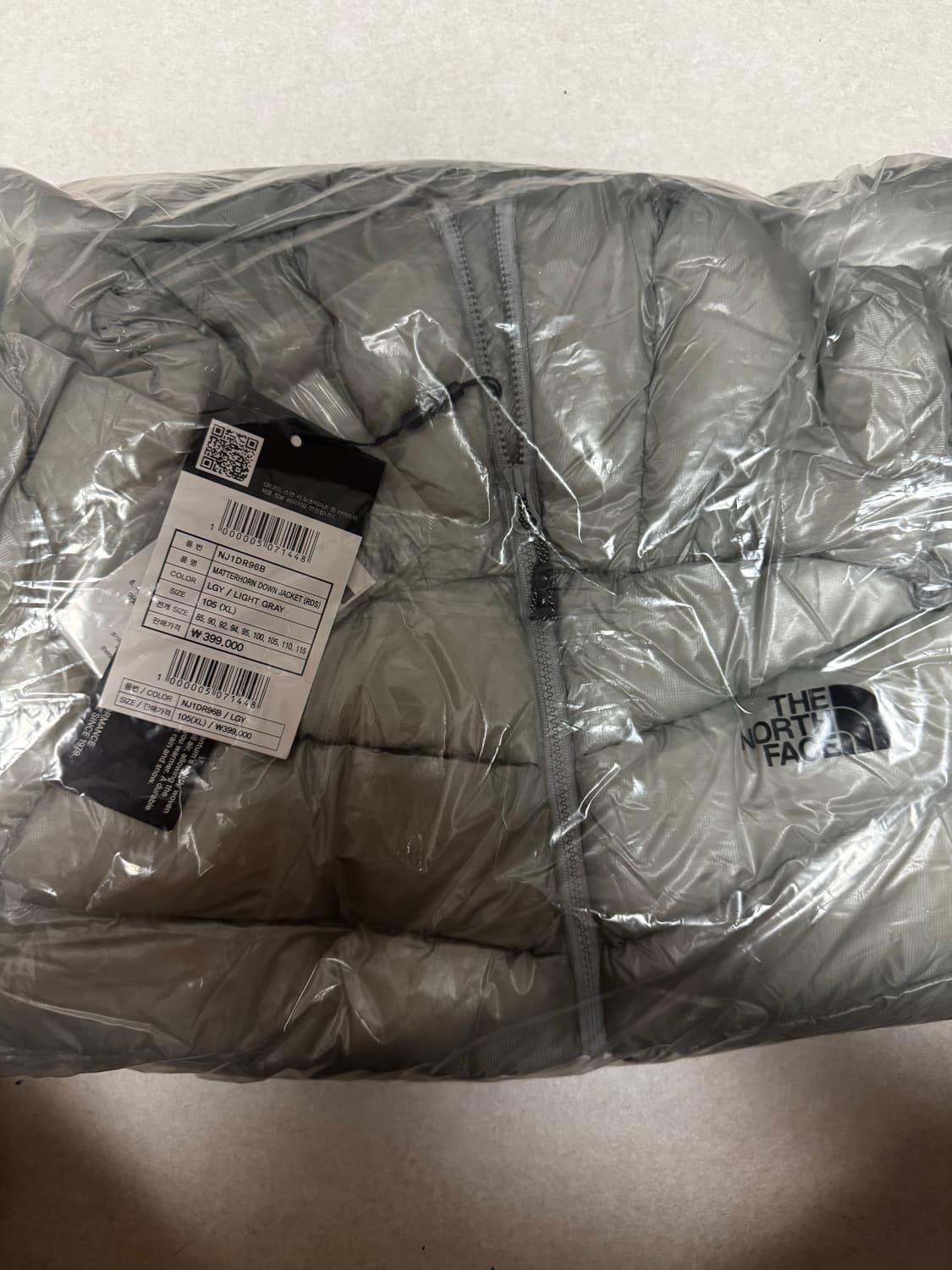 노스페이스 마테호른 라이트그레이 xl 새상품 상품이미지1