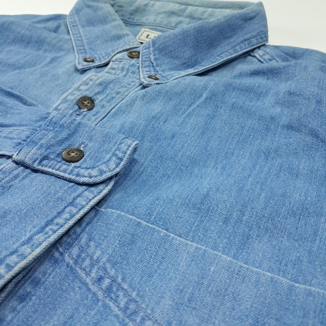 CL678 2XL 엘엘빈 90s 캐나다판 f라이트블루 빅사이즈 데님셔츠 상품이미지4
