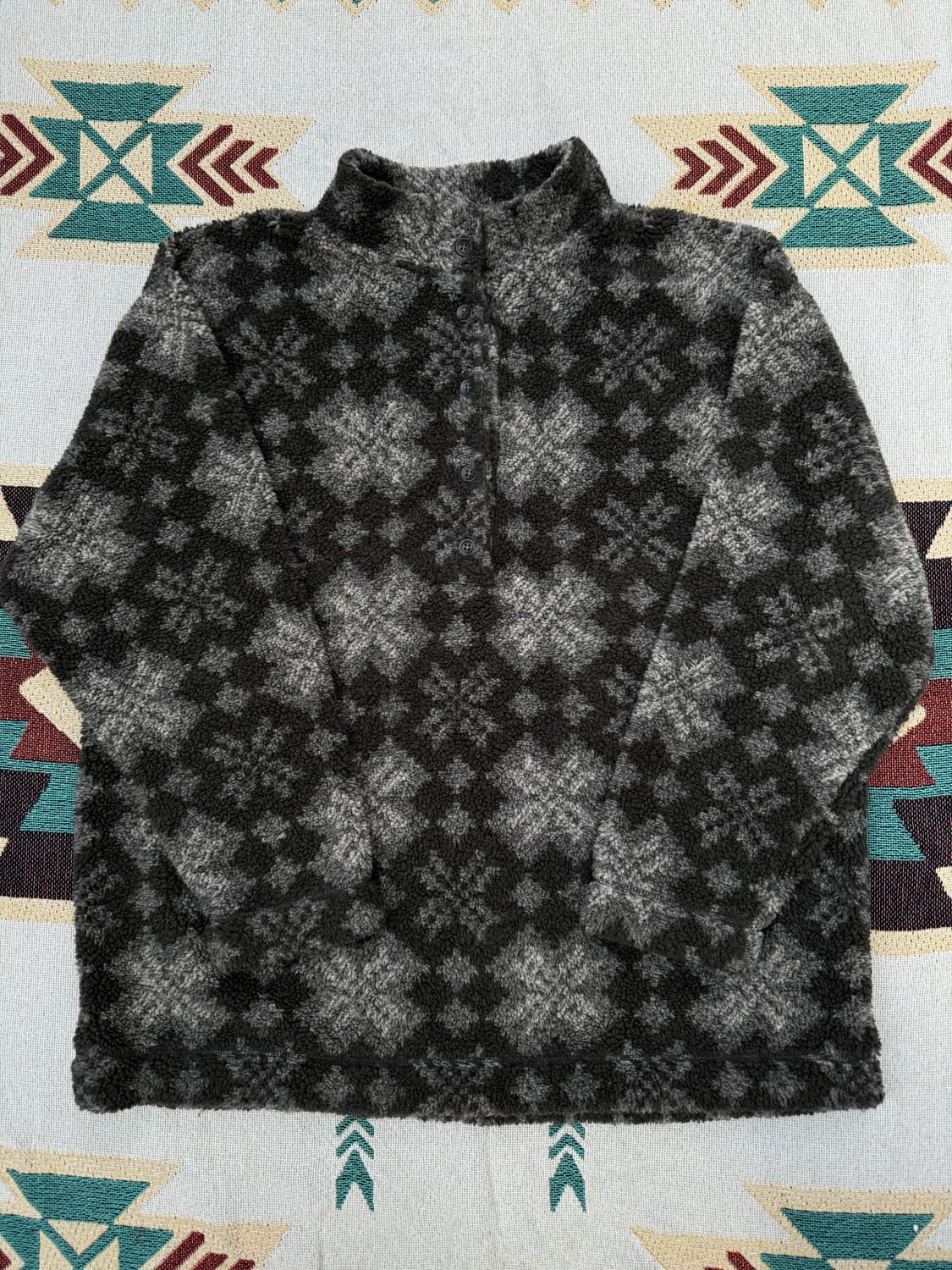 L.L bean USA🇺🇸 스노우 패턴 반집업 플리스 XL 상품이미지1