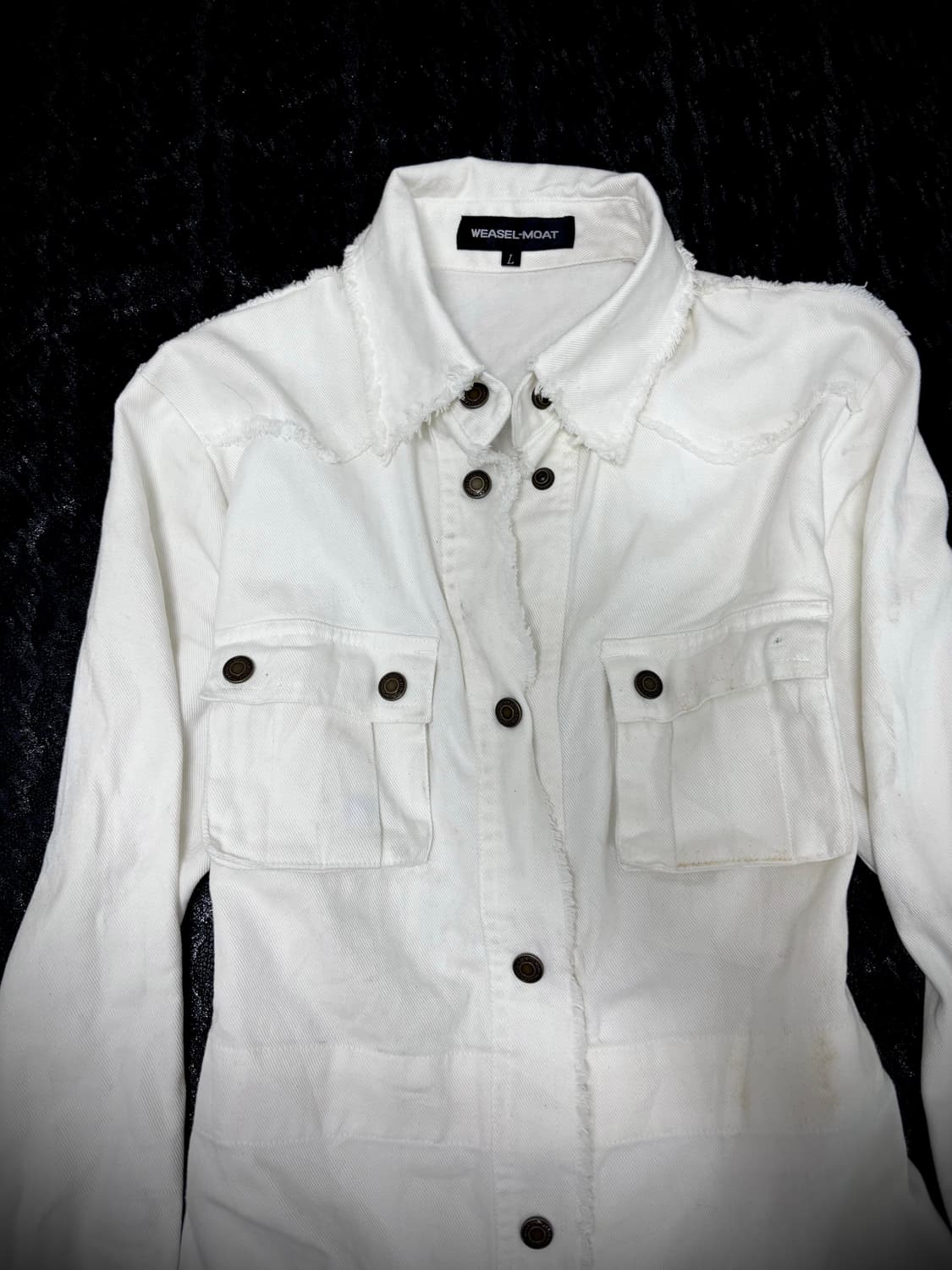 “Vintage” Grunge Cutting Detail White Ja 상품이미지7