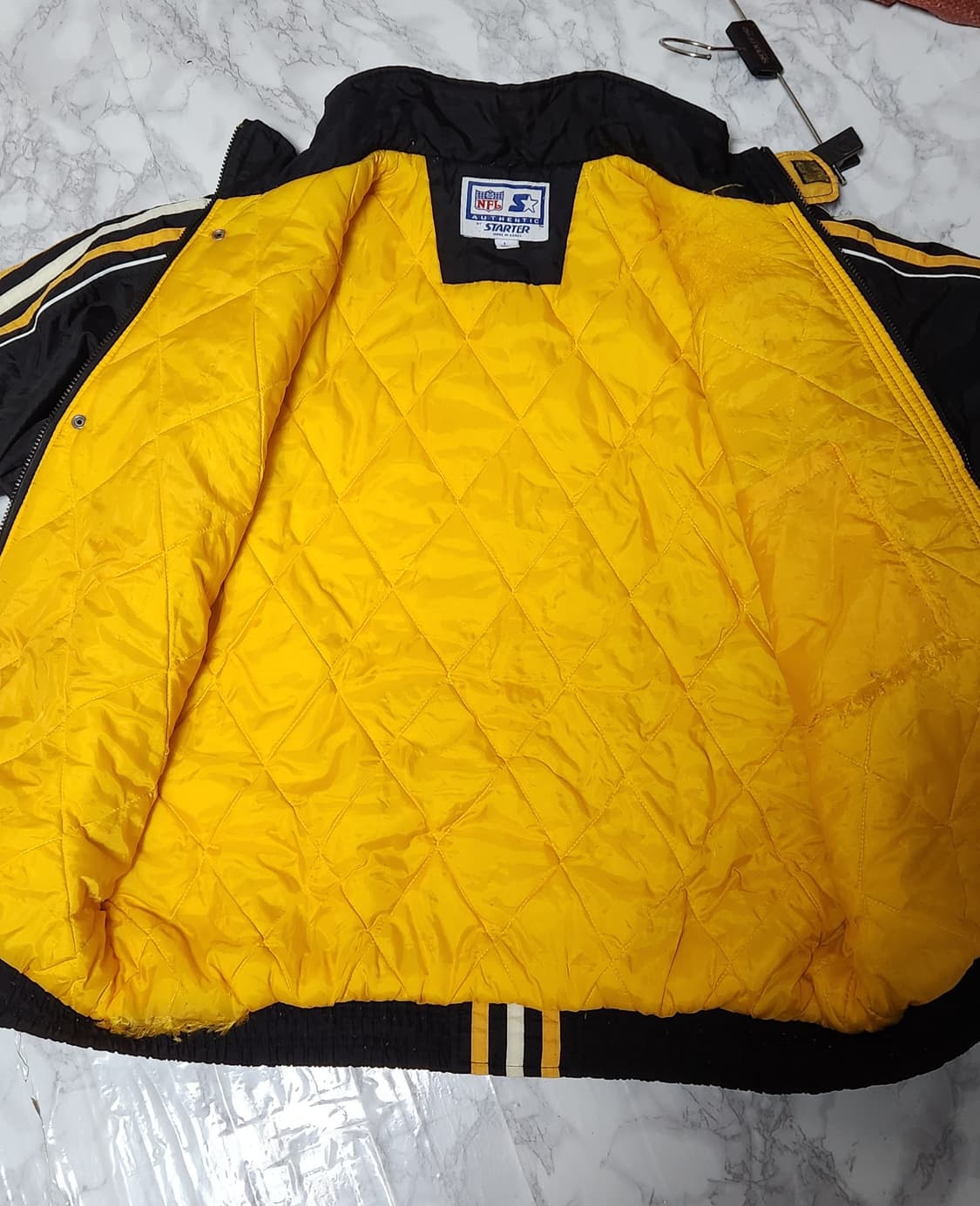 90s 스타터 NFL 피츠버그 스틸러트 바시티 바람막이 점퍼 자켓 상품이미지8