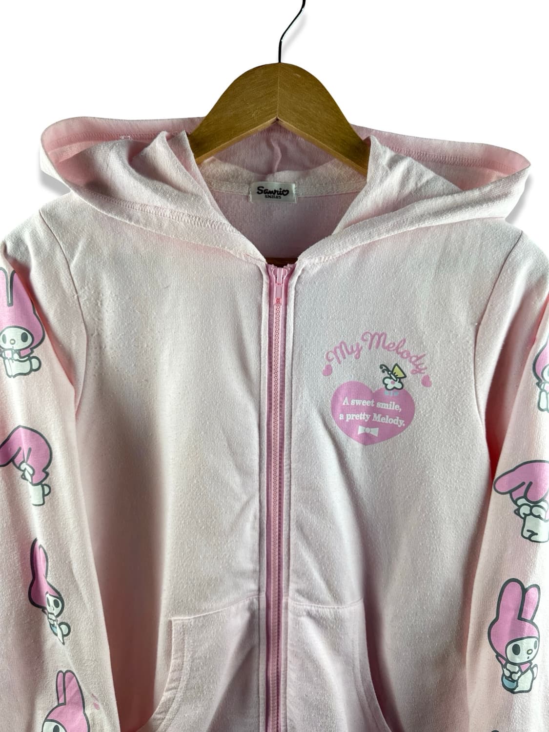 마이멜로디 사이드 프린팅 딸기우유 후드집업2530 상품이미지3