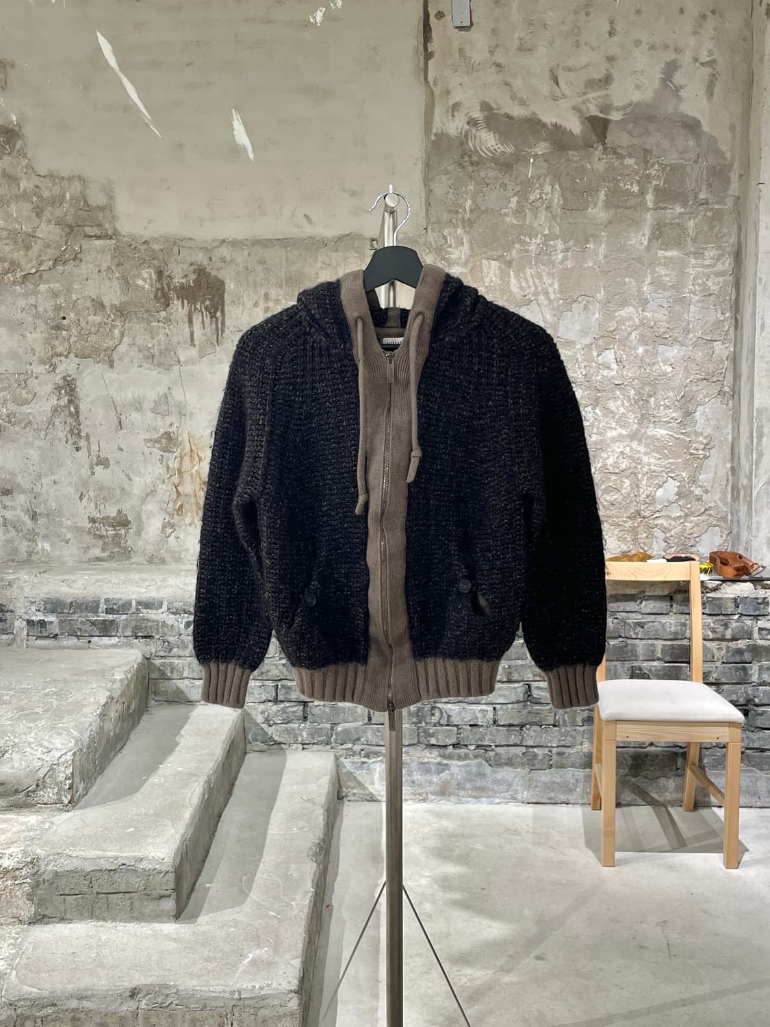 아르마니 꼴레지오니 패널 울 투 웨이 집업 크롭 자켓 상품이미지1