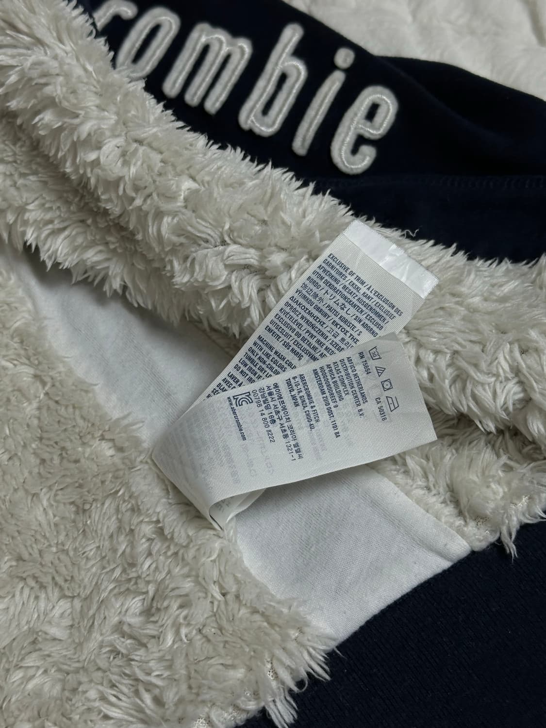 아베크롬비 네이비 단추 양털 후드집업 스몰   상품이미지8