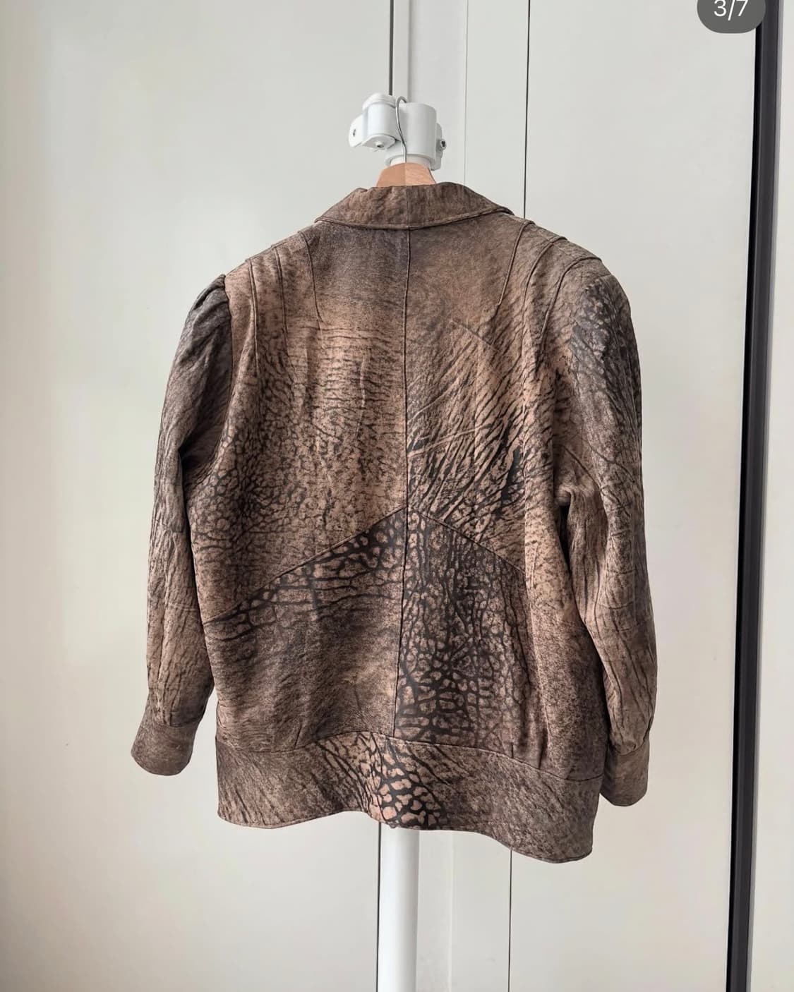 Crack Pattern Leather Jacket 상품이미지6