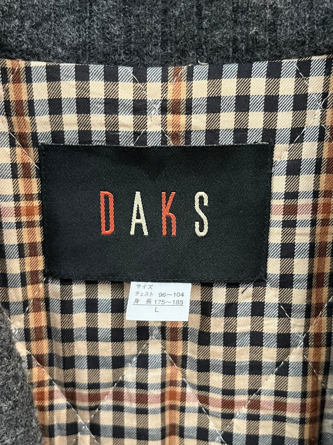 Daks 닥스 울 가디건 퀼팅 체크 아우터 L 상품이미지2