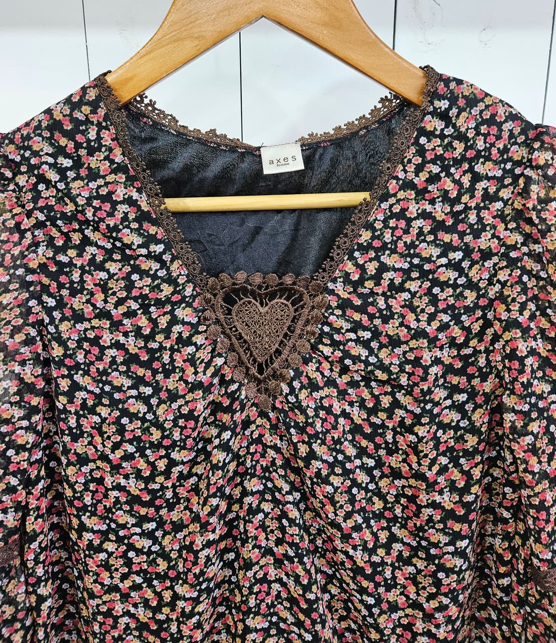 Axes Femme(엑시즈팜) 초코 플라워 쉬폰 원피스 상품이미지3
