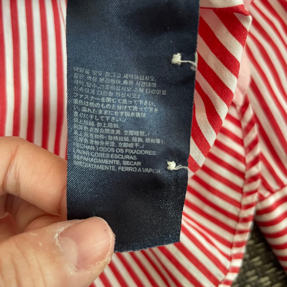 타미힐피거 레드스트라이프 옥스퍼드 코튼 셔츠 M 상품이미지7