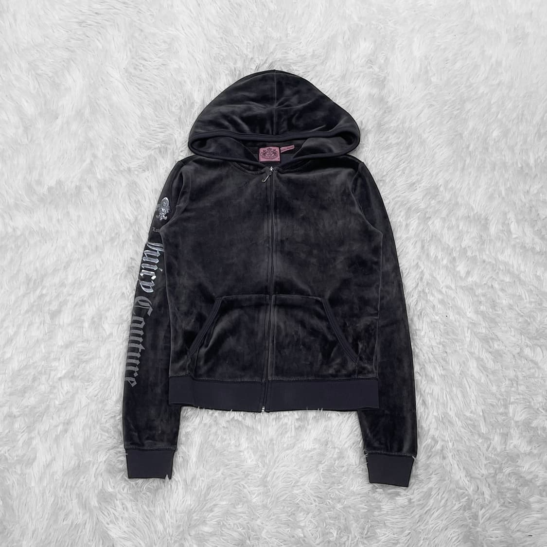 쥬시꾸띄르 로즈 벨벳 후드 집업 상품이미지3