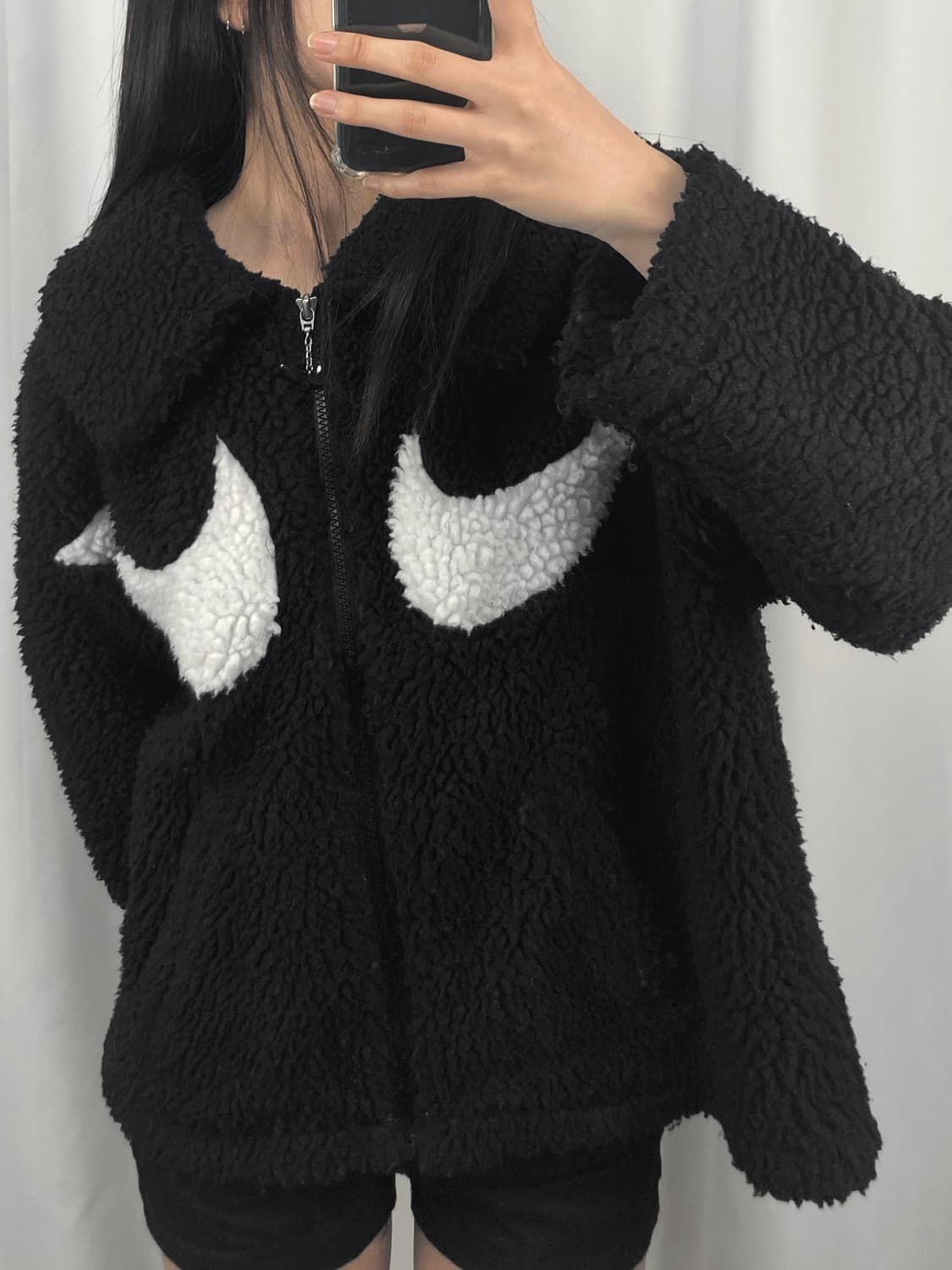 나이키 스우시 쉐르파 블랙 플리스 후리스 자켓 상품이미지3