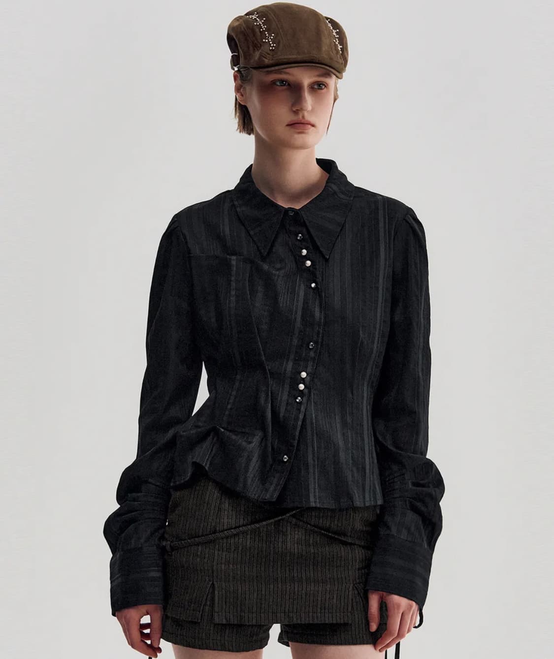 킴지수 셔츠 Long Sleeve Button Up Shirt 상품이미지1