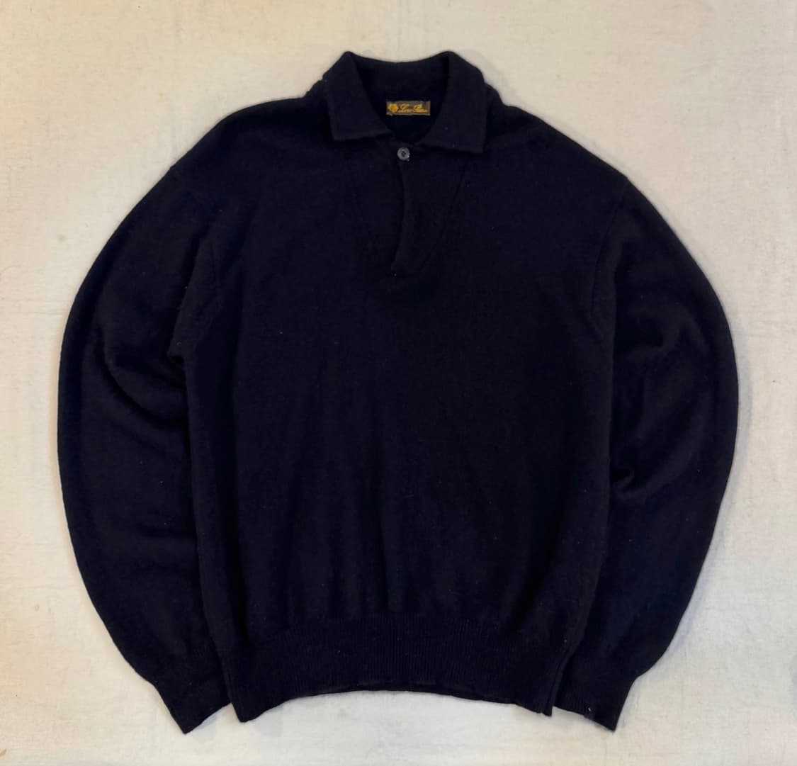 로로피아나 캐시미어 폴로 카라 니트 블랙 상품이미지1