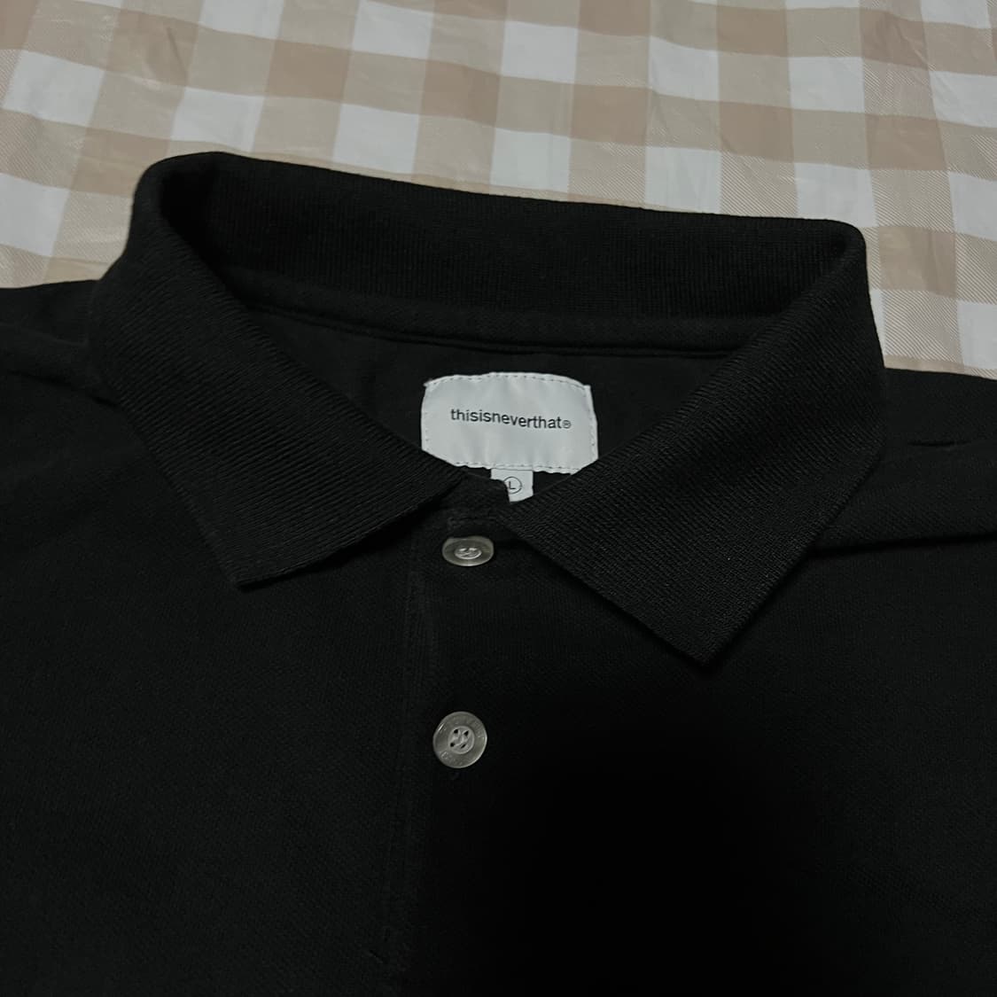 디스이즈네버댓 스펠로고 반팔카라티 L PK티 폴로티 블랙 검정 상품이미지2