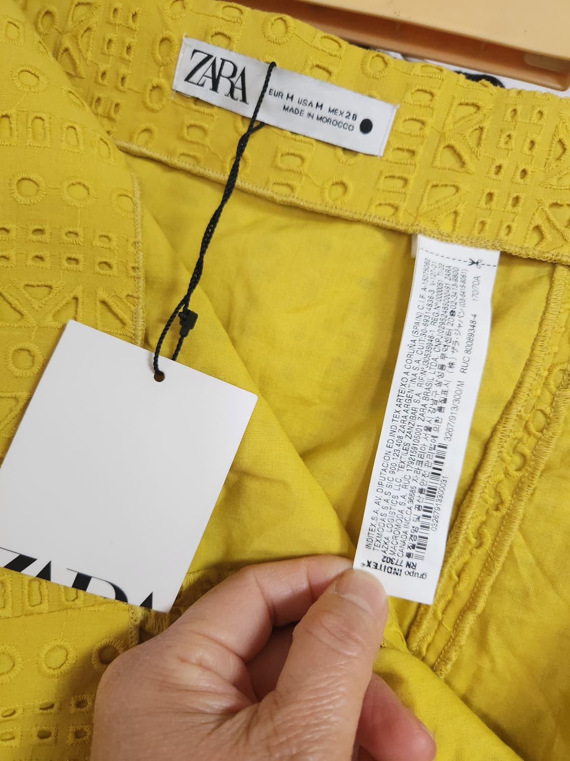 새옷)자라 옐로우 펀칭 레이스 프릴 스커트M(28) 상품이미지3