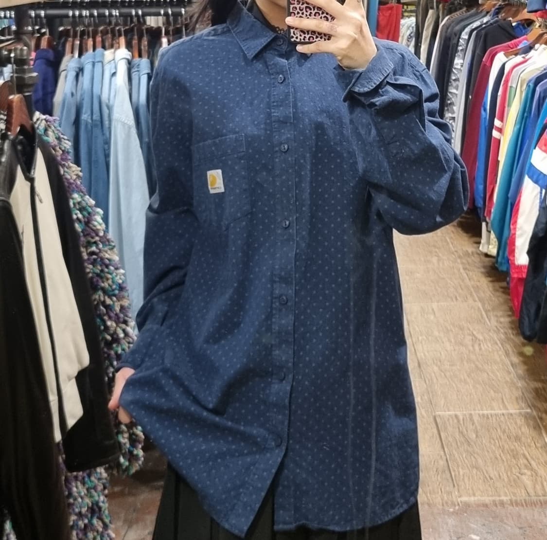 [Hi] 칼하트 긴팔 셔츠 네이비 상품이미지3