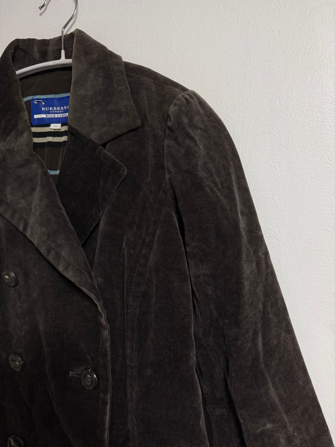 버버리 블루라벨 코듀로이 더블 코트 상품이미지3