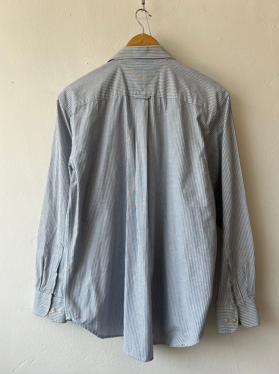 타미힐피거 남성 블루 스트라이프 코튼긴팔셔츠 상품이미지3