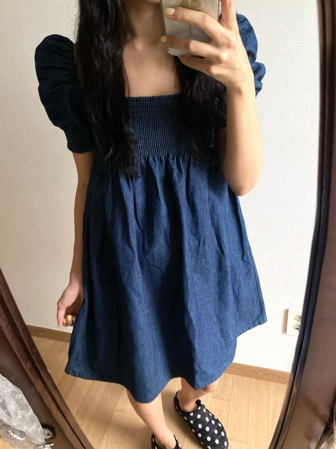 빈티지 데님 퍼프 원피스 상품이미지8