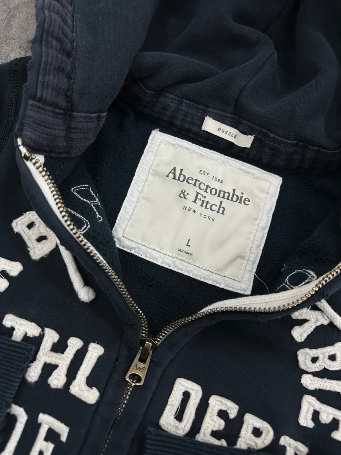 아베크롬비 후드집업 네이비L 상품이미지5