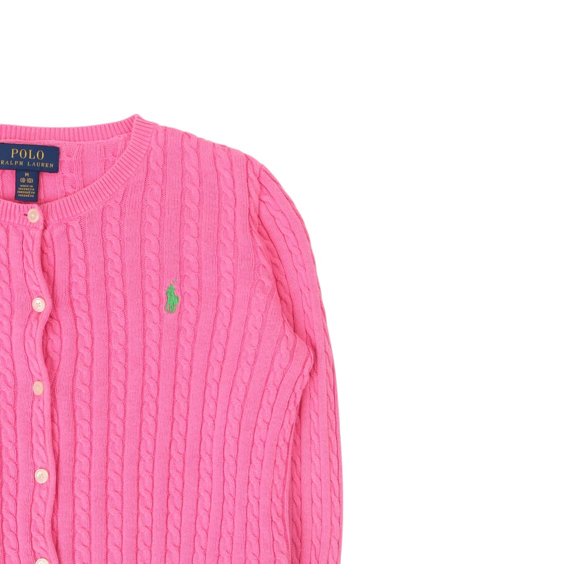 폴로 랄프로렌 걸즈 라이트핑크 케이블 니트 가디건 상품이미지3