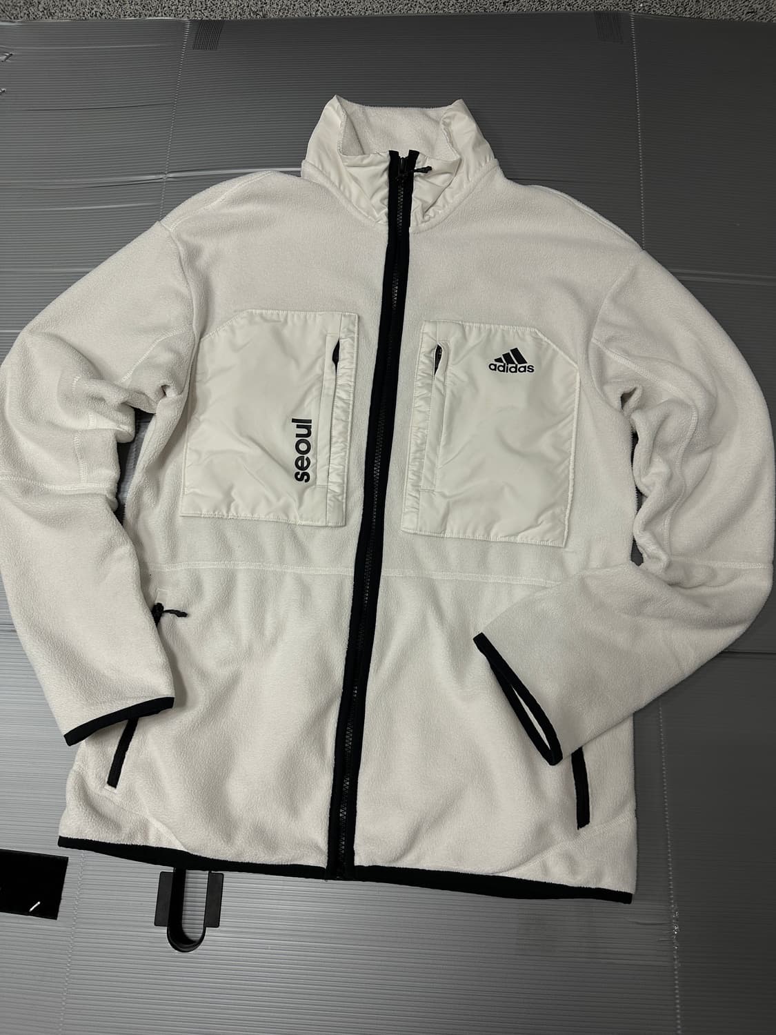 아디다스 서울 후리스 뽀글이 자켓 화이트 S 상품이미지1