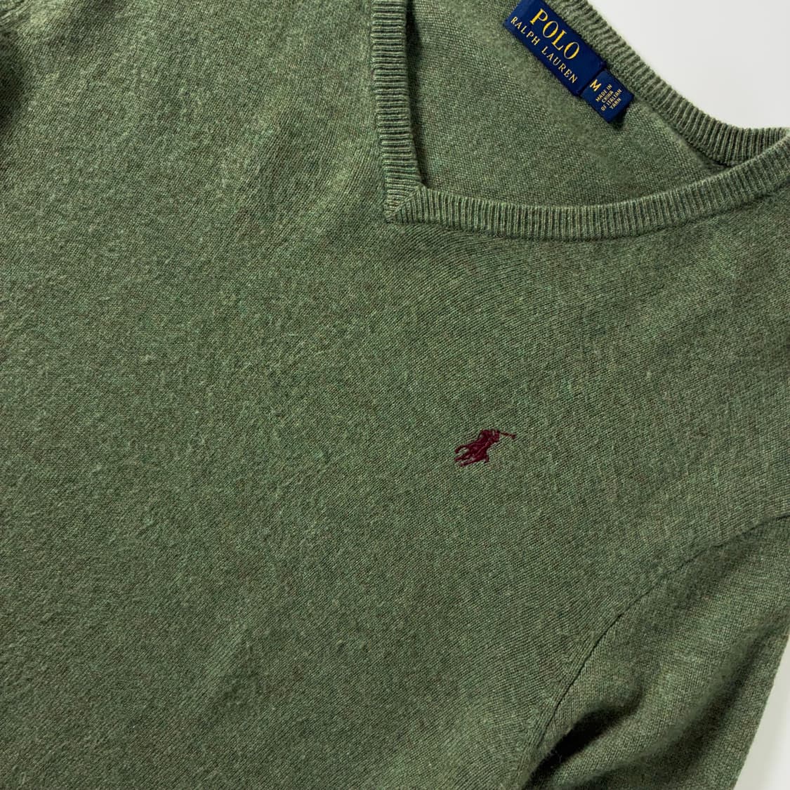 Polo  폴로 랄프로렌 자수 울 올리브 브이넥 니트  상품이미지3