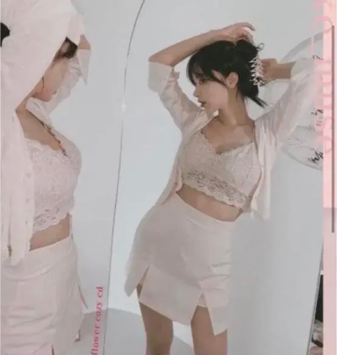 [새상품/S] 라이크뮤즈 트임 미니 스커트 치마(베이지) 상품이미지1
