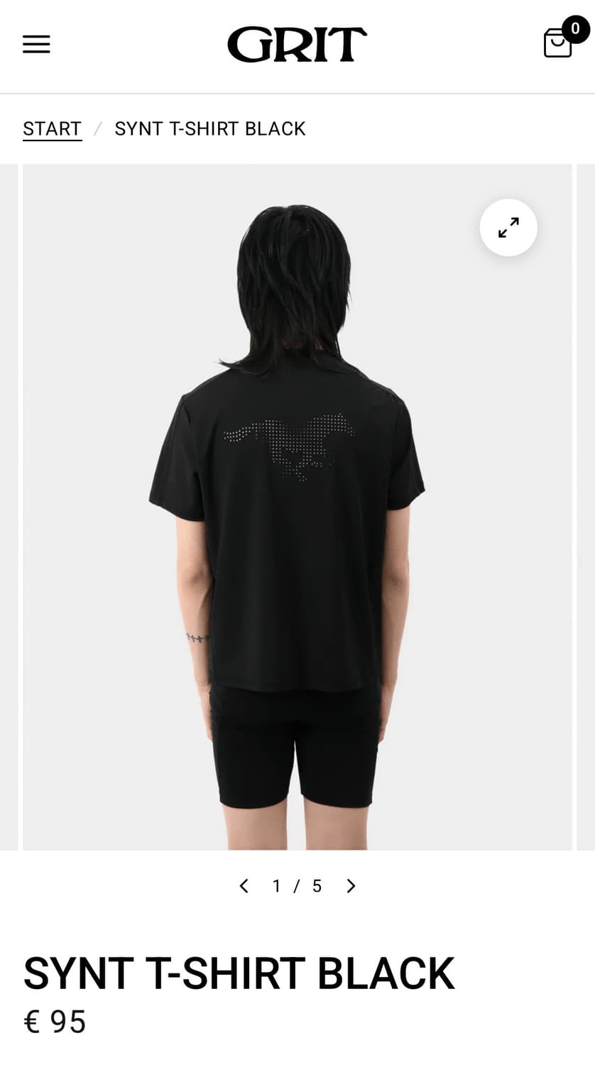 (grit) synt t-shirt black (L) 상품이미지2