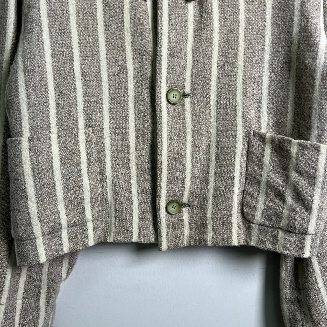 이세이미야케 플랜테이션 스트라이프 토글 버튼 자켓 M 상품이미지5