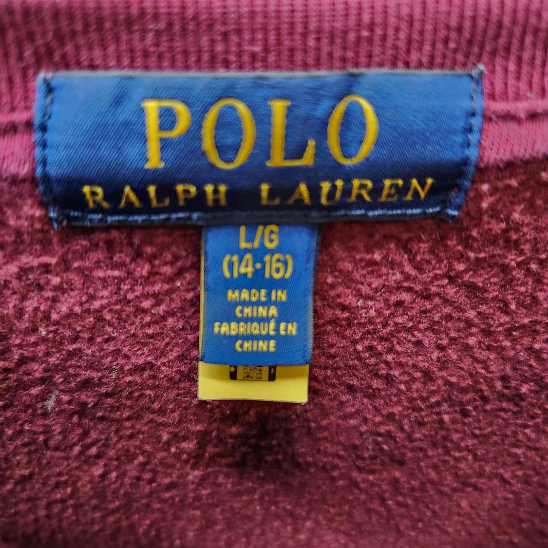 신형 폴로랄프로렌 로고 버건디 맨투맨 M 상품이미지5