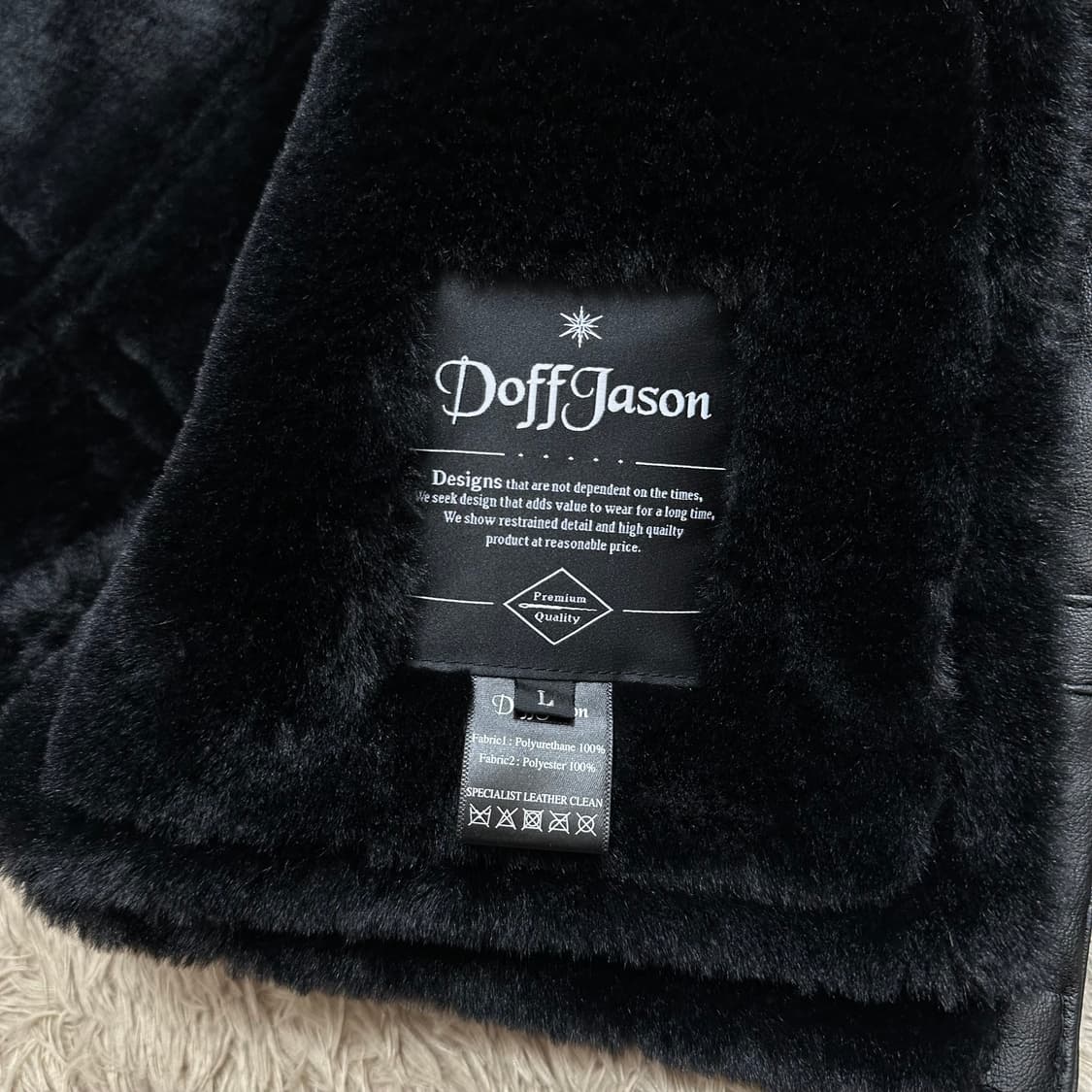도프제이슨 블랙 무스탕 자켓 상품이미지7