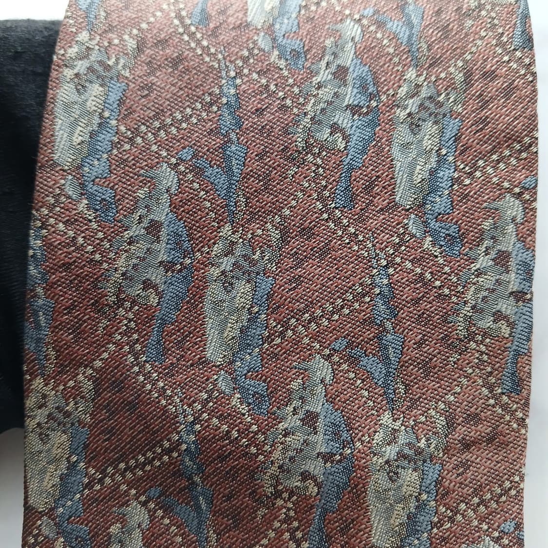 풀마크 실크 브라운 자카드 패턴 넥타이 9.4cm A+등급 A18751
 상품이미지7