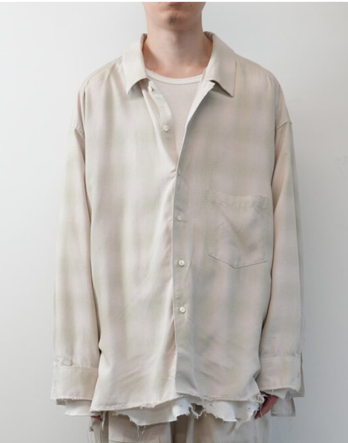 Ancellm ombre check shirts 1 size (pink) 상품이미지3