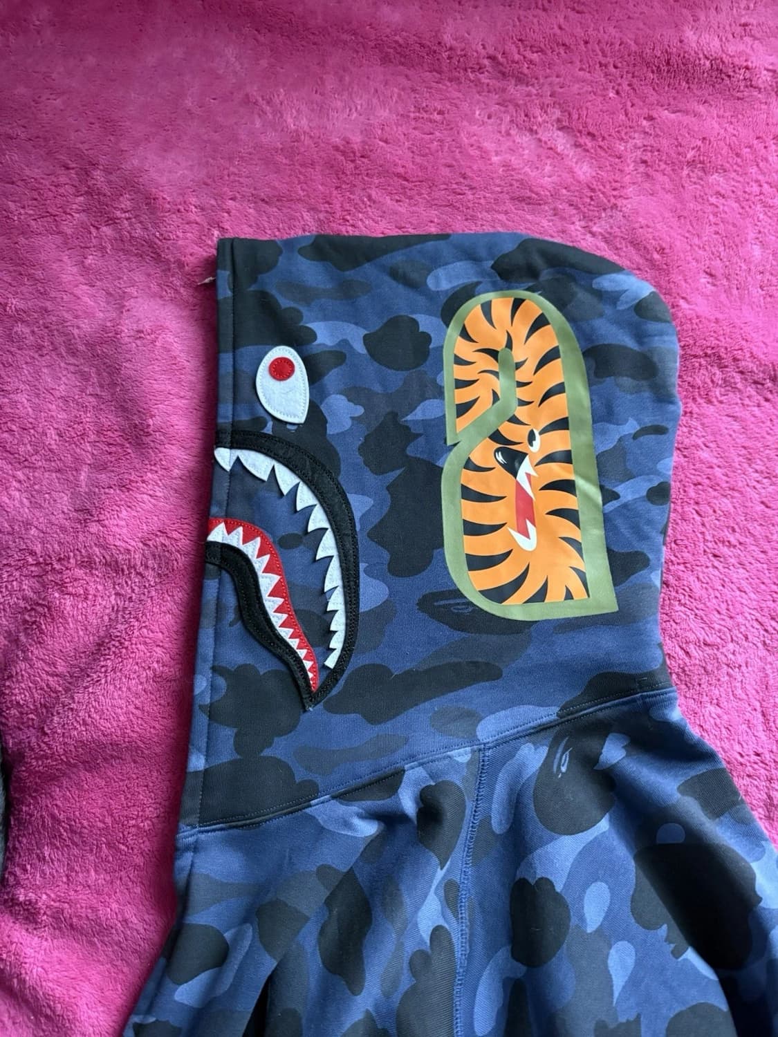 베이프 1st 카모 샤크 후드집업 블루 상품이미지3