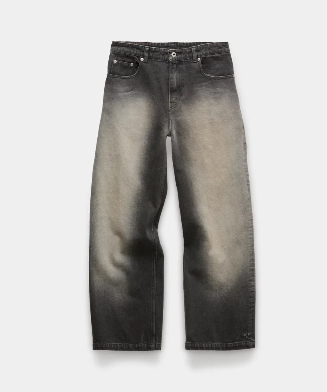 쿠어 스톤 브러쉬드 세미 와이드 진스 (워시드차콜) XL 상품이미지1